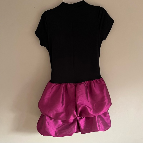 Bubble Dress Stretchy Bodice Black/pink plum sz 14 like new - Picture 3 of 8